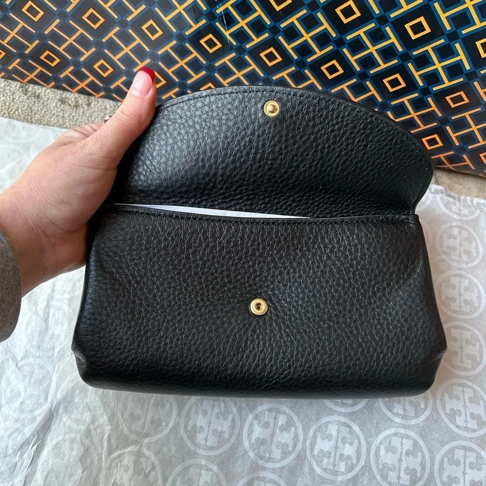 Tory Burch Miller Wallet Crossbody Bag Black Gold